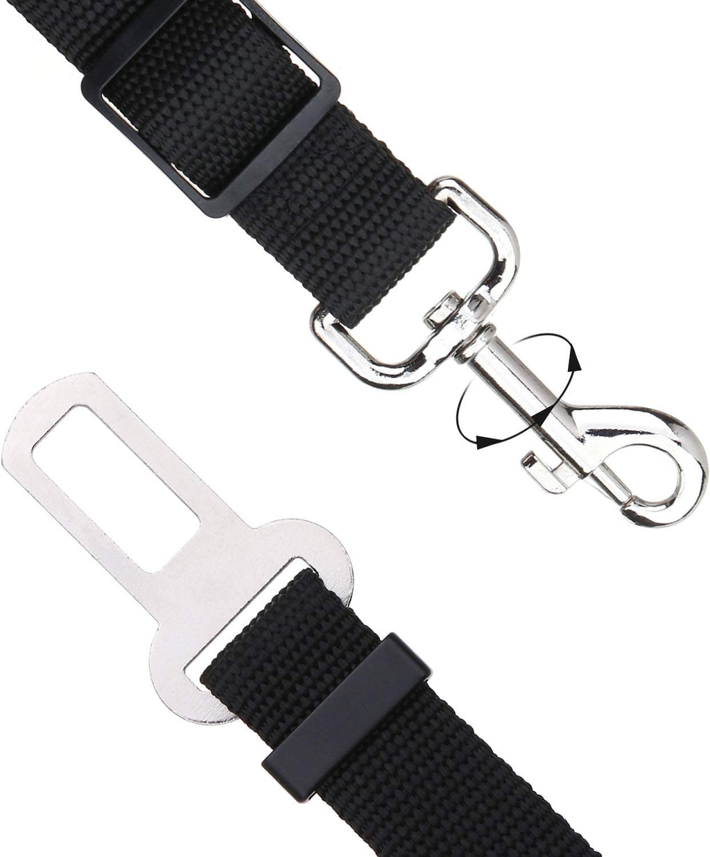 2 Packs Adjustable Length Pet Dog Cat Car Seat Belt Pet Seat Belt Pet Accessories for Dogs Cats and Pets (Black)