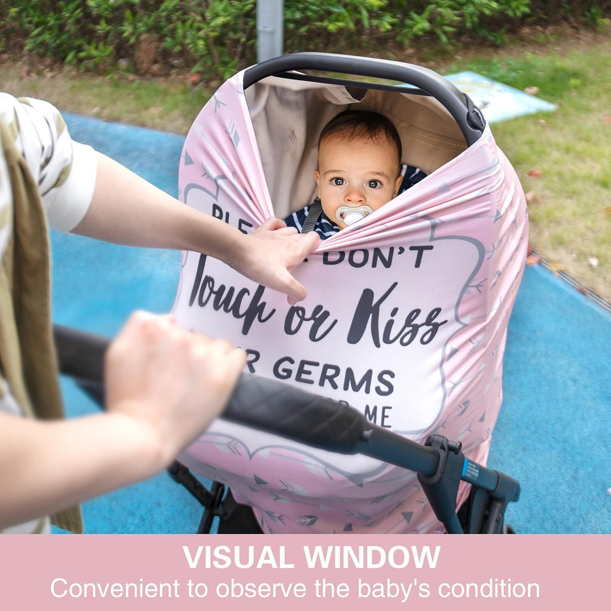 Baby Car Seat Cover, No Touch Sign Carseat Canopy & Nursing Covers