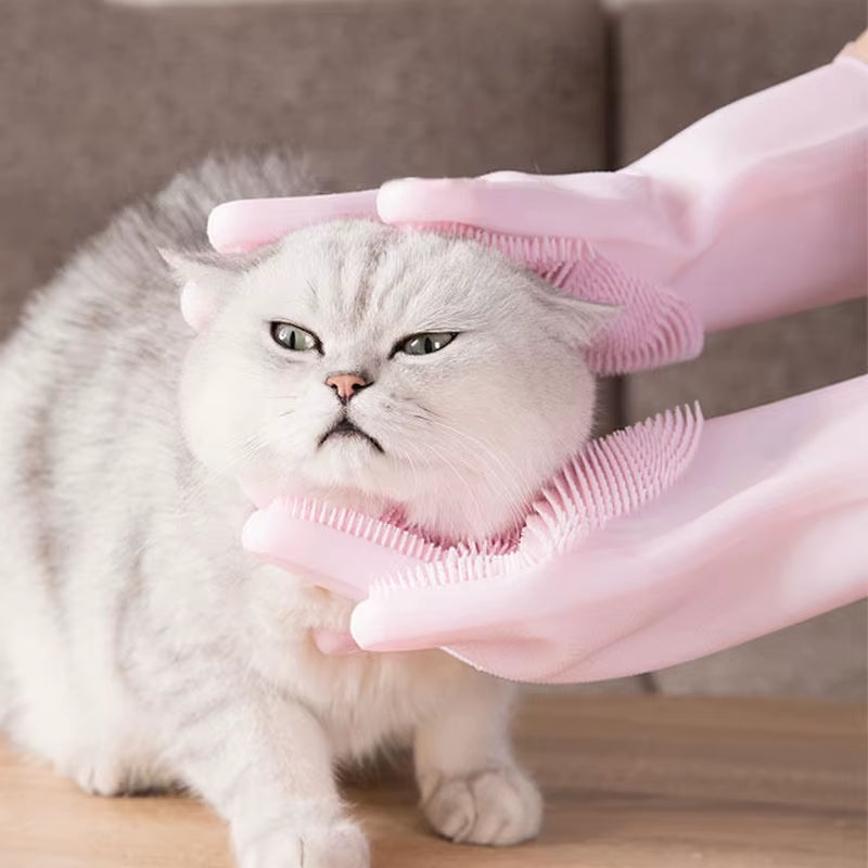Pet Grooming Cleaning Gloves Dog Cat Bathing Shampoo Glove Pet Accessories for Cats Shower Cleaning Tools