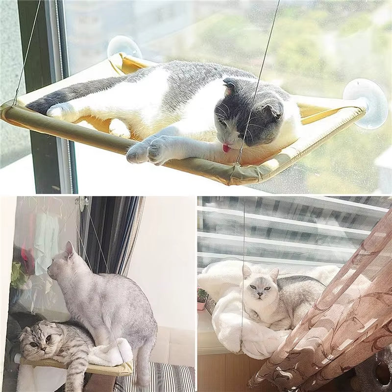 Cute Pet Hanging Beds Bearing 20Kg Cat Sunny Window Seat Mount Pet Cat Hammock Comfortable Cat Pet Bed Shelf Seat Beds