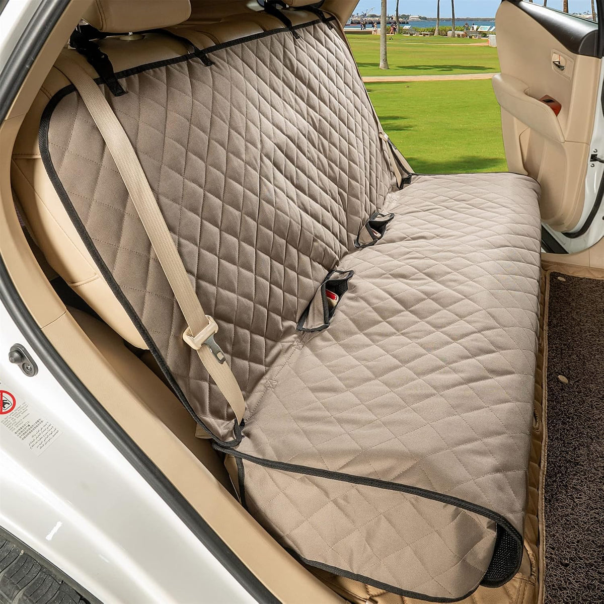 Bench Car Seat Cover Protector, Waterproof Heavy-Duty, Khaki
