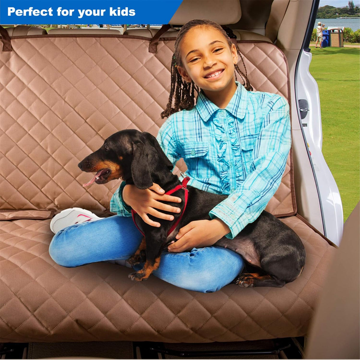 Bench Car Seat Cover Protector, Waterproof Heavy-Duty, Tan