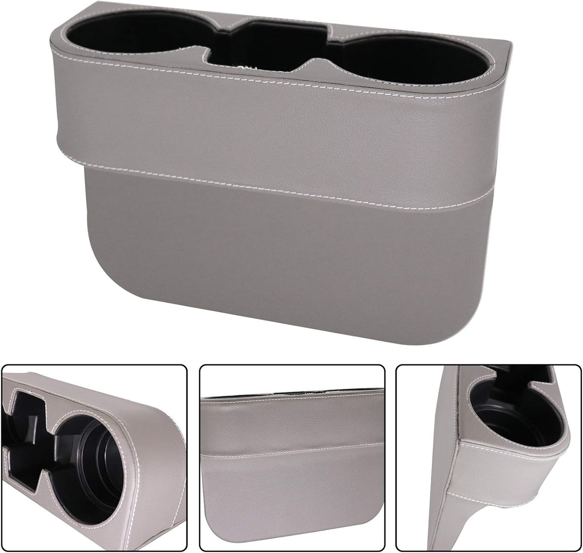 Car Seat Gap Filler Organizer with Cup Holder, Gray